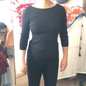 Black Boat Neck Jersey